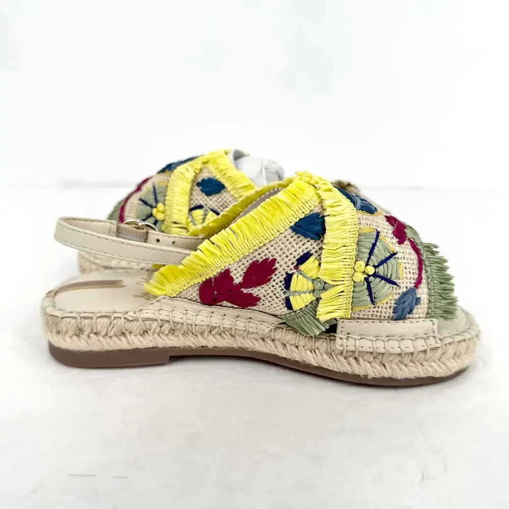 Sam Edelman Kids Kayden Slingback Sandal US 2 M Beige Multicolor Leather NIB